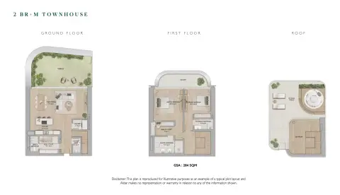 Plattegrond van 2 slaapkamers in Mamsha Gardens