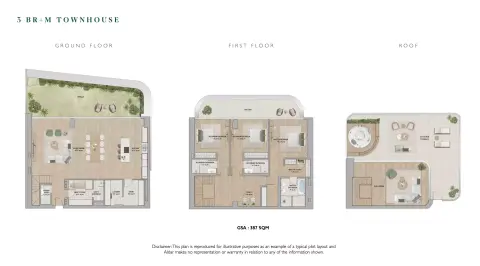 Plattegrond van 3 slaapkamers in Mamsha Gardens