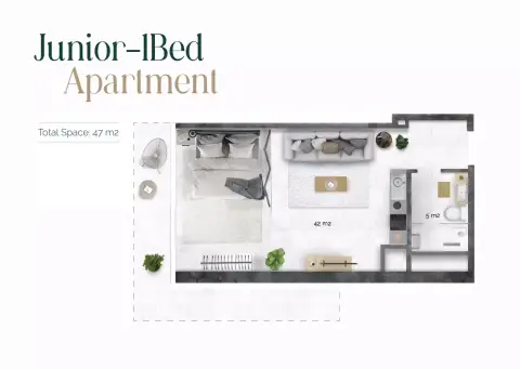 Plattegrond van Studio in Radiant Marina Towers