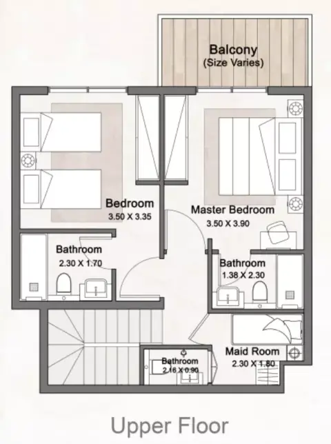 Plattegrond van 3 slaapkamers in Ville 11
