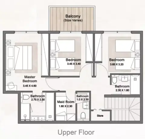 Plattegrond van 4 slaapkamers in Ville 11