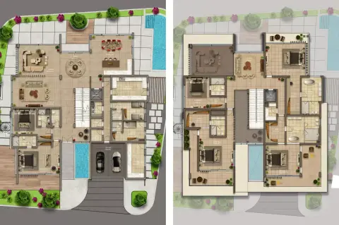 Plattegrond van 6 slaapkamers in Murjan Al Saadiyat