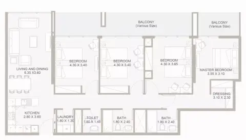 Plattegrond van 4 slaapkamers in Plaza Phase 2 By Reportage