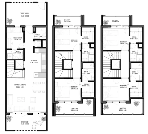 Plattegrond van 4 slaapkamers in Selina Bay By Reportage