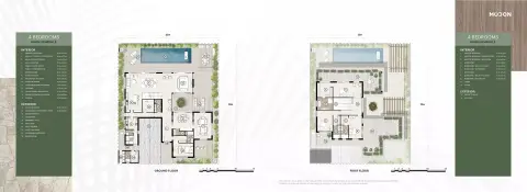 Plattegrond van 4 slaapkamers in Al Naseem Villas