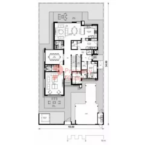Plattegrond van 4 slaapkamers in The Dunes Saadiyat