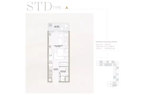 Plattegrond van Studio in Plaza Masdar City