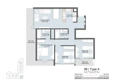 Plattegrond van 3 slaapkamers in Vista Phase 3 By Reportage