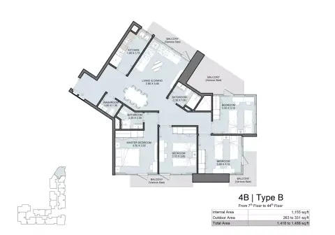 Plattegrond van 4 slaapkamers in Vista Phase 3 By Reportage