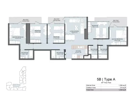 Plattegrond van 5 slaapkamers in Vista Phase 3 By Reportage
