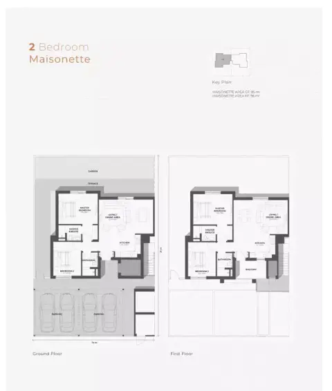 Plattegrond van 2 slaapkamers in Al Ghadeer 2 By Aldar
