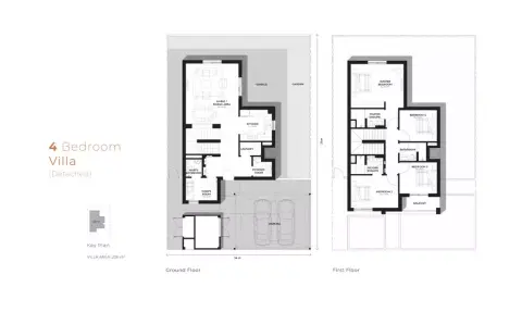 Plattegrond van 4 slaapkamers in Al Ghadeer 2 By Aldar
