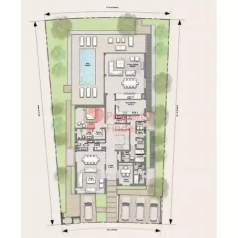 Plattegrond van 5 slaapkamers in Reem Hills Villas