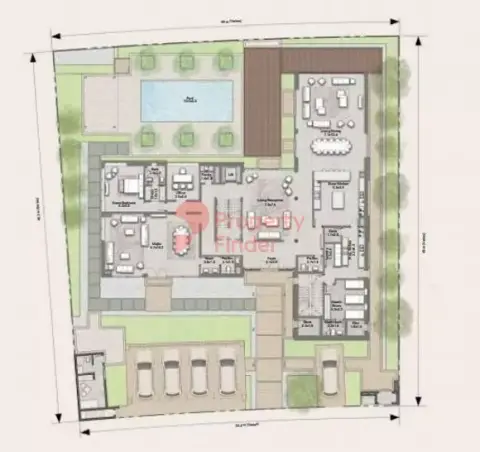 Plattegrond van 6 slaapkamers in Reem Hills Villas