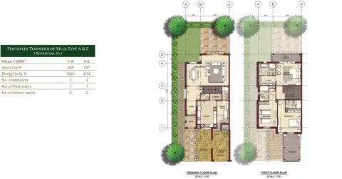 Plattegrond van 3 slaapkamers in Bloom Gardens