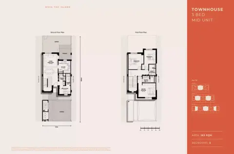 Plattegrond van 3 slaapkamers in Noya Yas Island