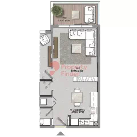 Plattegrond van 1 slaapkamer in Reem Hills Apartments