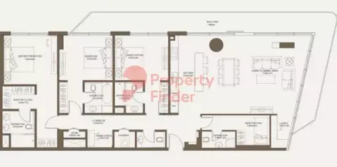 Plattegrond van 3 slaapkamers in The Source By Aldar