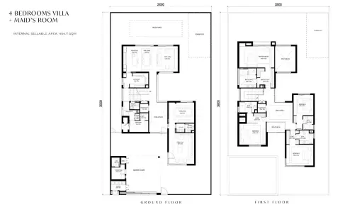 Plattegrond van 4 slaapkamers in Saadiyat Lagoons By Aldar Properties