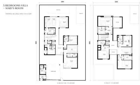 Plattegrond van 5 slaapkamers in Saadiyat Lagoons By Aldar Properties