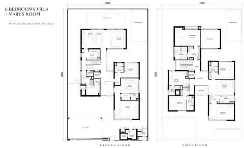 Plattegrond van 6 slaapkamers in Saadiyat Lagoons By Aldar Properties