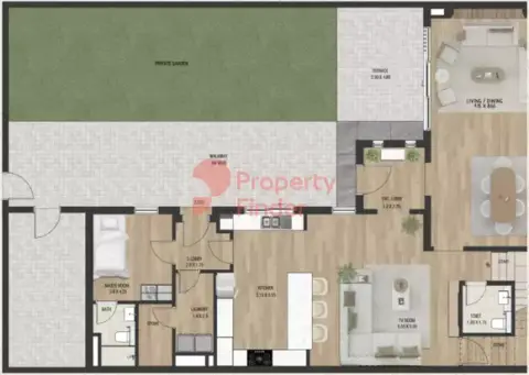 Plattegrond van 4 slaapkamers in The Sustainable City Yas Island