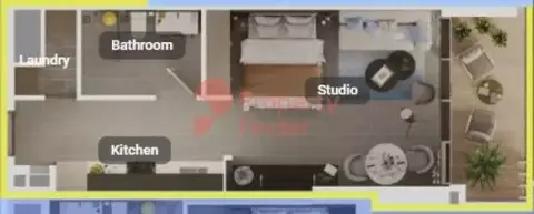 Plattegrond van Studio in Grove Uptown Views