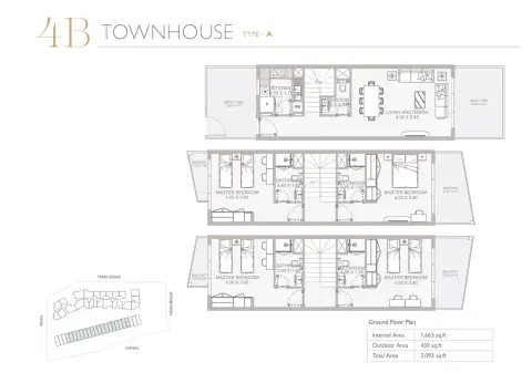 Plattegrond van 4 slaapkamers in Perla Phase 3 By Reportage