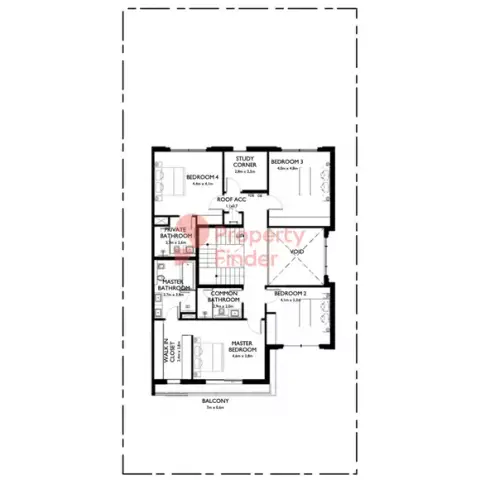 Plattegrond van 4 slaapkamers in The Dahlias