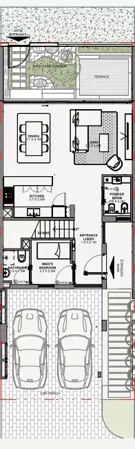 Plattegrond van 3 slaapkamers in Azizi Florence