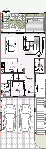 Plattegrond van 4 slaapkamers in Azizi Florence
