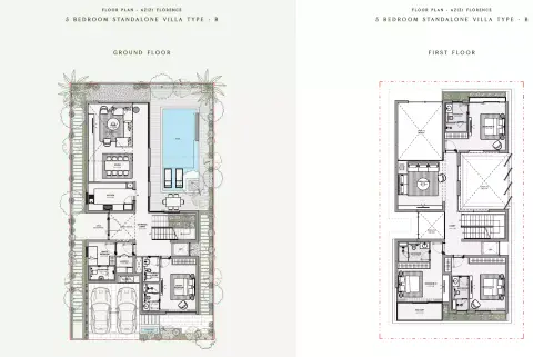 Plattegrond van 5 slaapkamers in Azizi Florence
