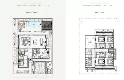Plattegrond van 6 slaapkamers in Azizi Florence