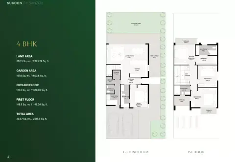 Plattegrond van 4 slaapkamers in Sukoon by Sanzen