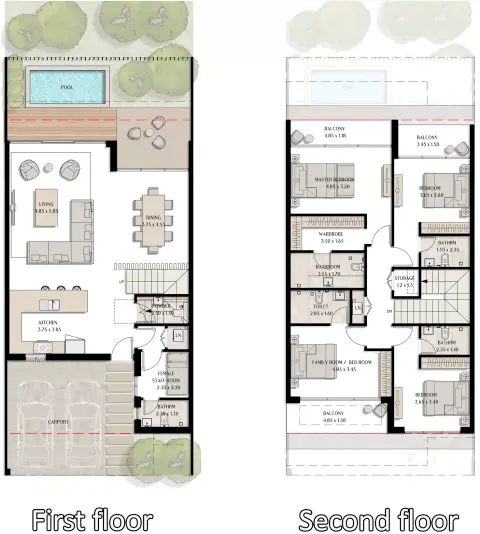 Plattegrond van 4 slaapkamers in The View Island
