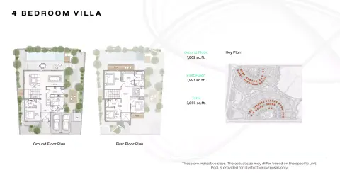 Plattegrond van 4 slaapkamers in Khalid Bin Sultan City