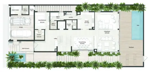 Plattegrond van 6 slaapkamers in Al Thuraya Island