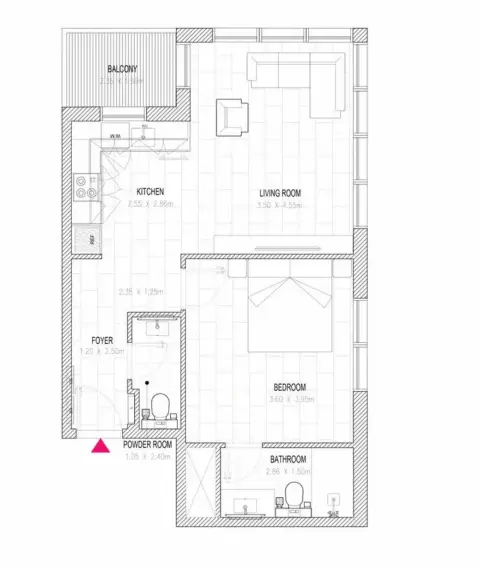 Plattegrond van 2 slaapkamers in Al Mamsha Hamsa