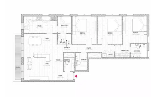 Plattegrond van 3 slaapkamers in Al Mamsha Hamsa
