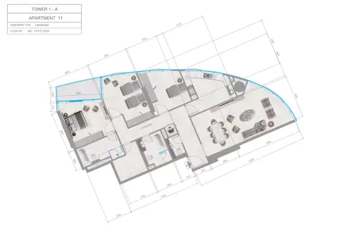 Plattegrond van 3 slaapkamers in Orchid Towers Phase 1