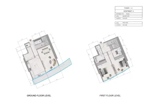 Plattegrond van 2 slaapkamers in Orchid Towers Phase 1