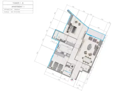Plattegrond van 2 slaapkamers in Orchid Towers Phase 1