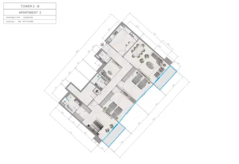 Plattegrond van 3 slaapkamers in Orchid Towers Phase 1