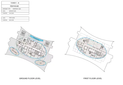 Plattegrond van 6 slaapkamers in Orchid Towers Phase 1