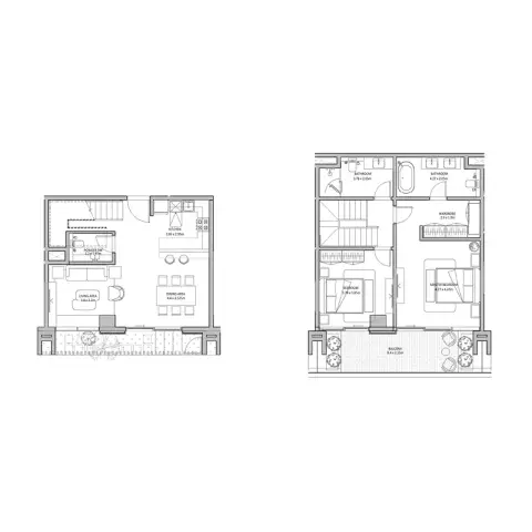 Plattegrond van 2 slaapkamers in Blue Beach Residence