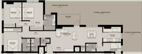 Plattegrond van 3 slaapkamers in Suroor 4