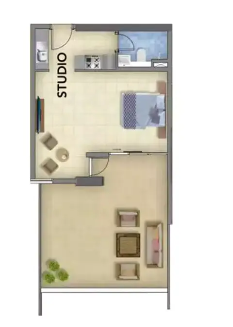 Plattegrond van Studio in Blue Waves At Bluebay Walk