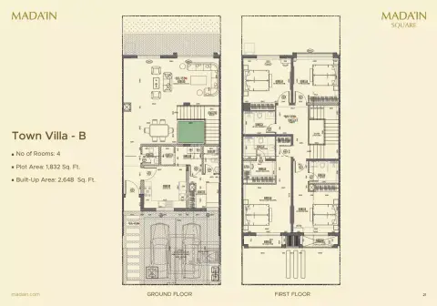 Plattegrond van 4 slaapkamers in Madain Square
