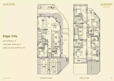 Plattegrond van 5 slaapkamers in Madain Square