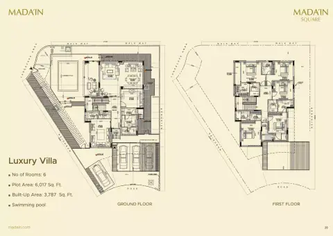 Plattegrond van 6 slaapkamers in Madain Square